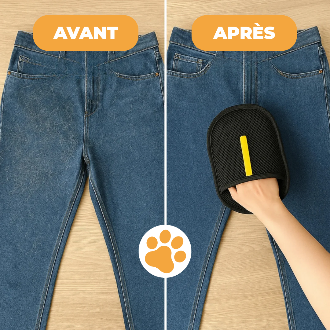 Gant Anti-Poils Chiens et Chats - Réutilisable & Écologique