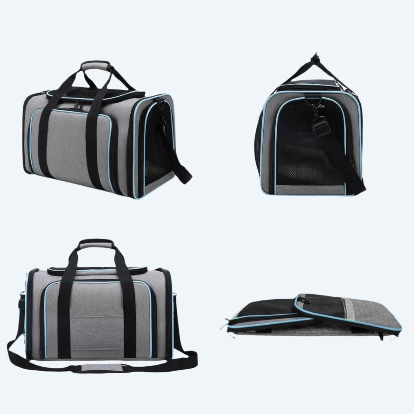 Sac transport chat - Extensible 3-en-1 avec zones d’aération filet