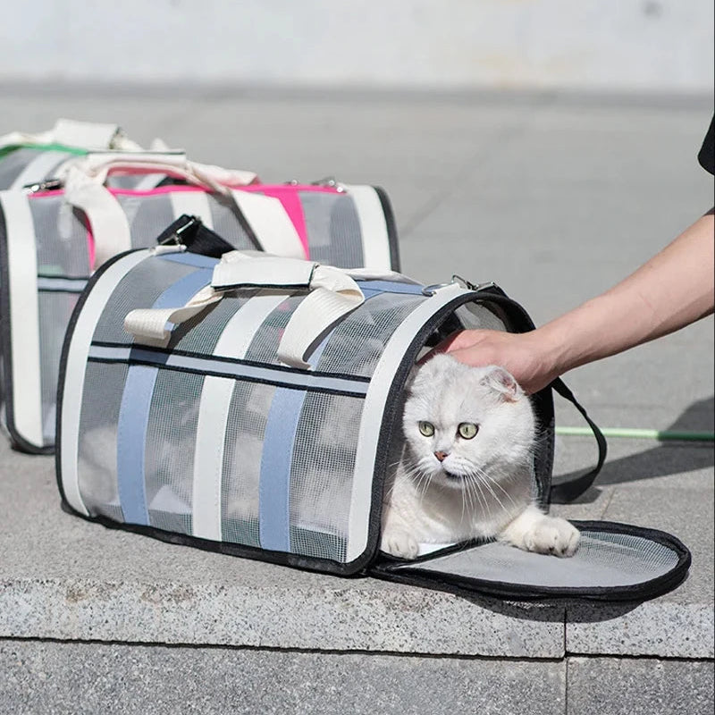 Sac transport chat - Design souple avec filet respirant