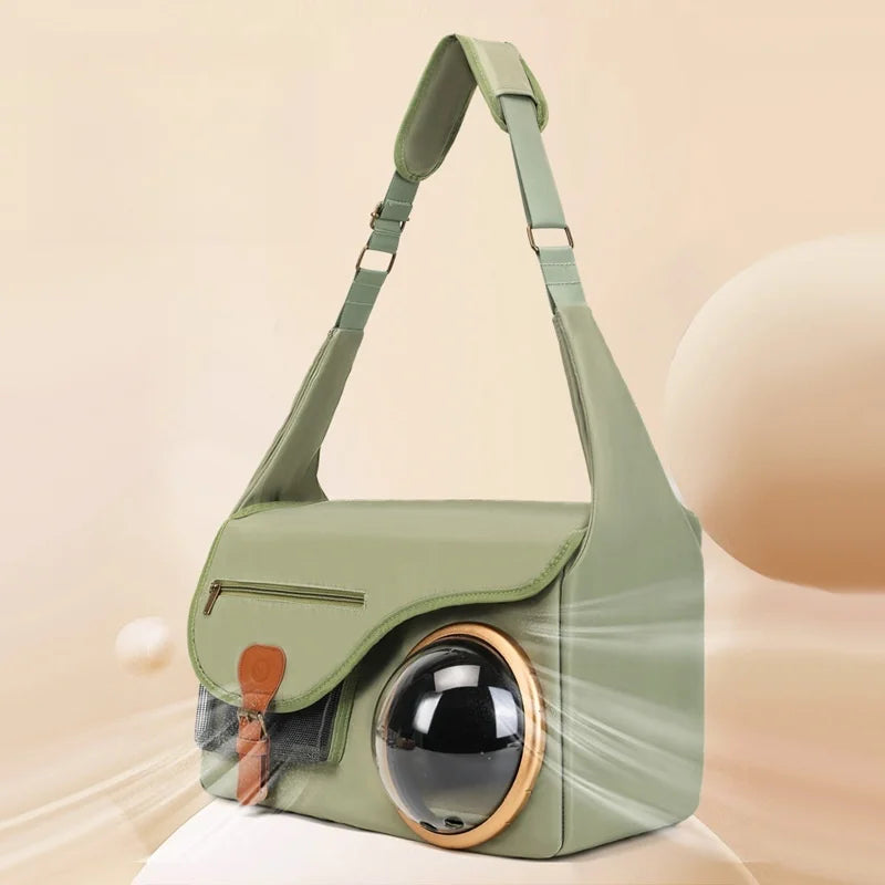 Sac transport chat - Style bandoulière élégant avec hublot rigide