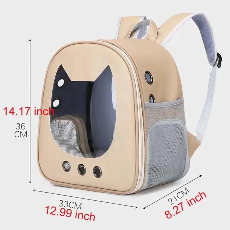 Sac à dos transport chat - Coque rigide avec fenêtre en forme de tête