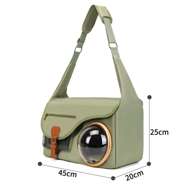 Sac transport chat - Style bandoulière élégant avec hublot rigide