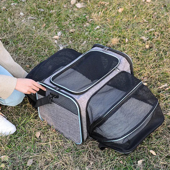 Sac transport chat - Extensible 3-en-1 avec zones d’aération filet