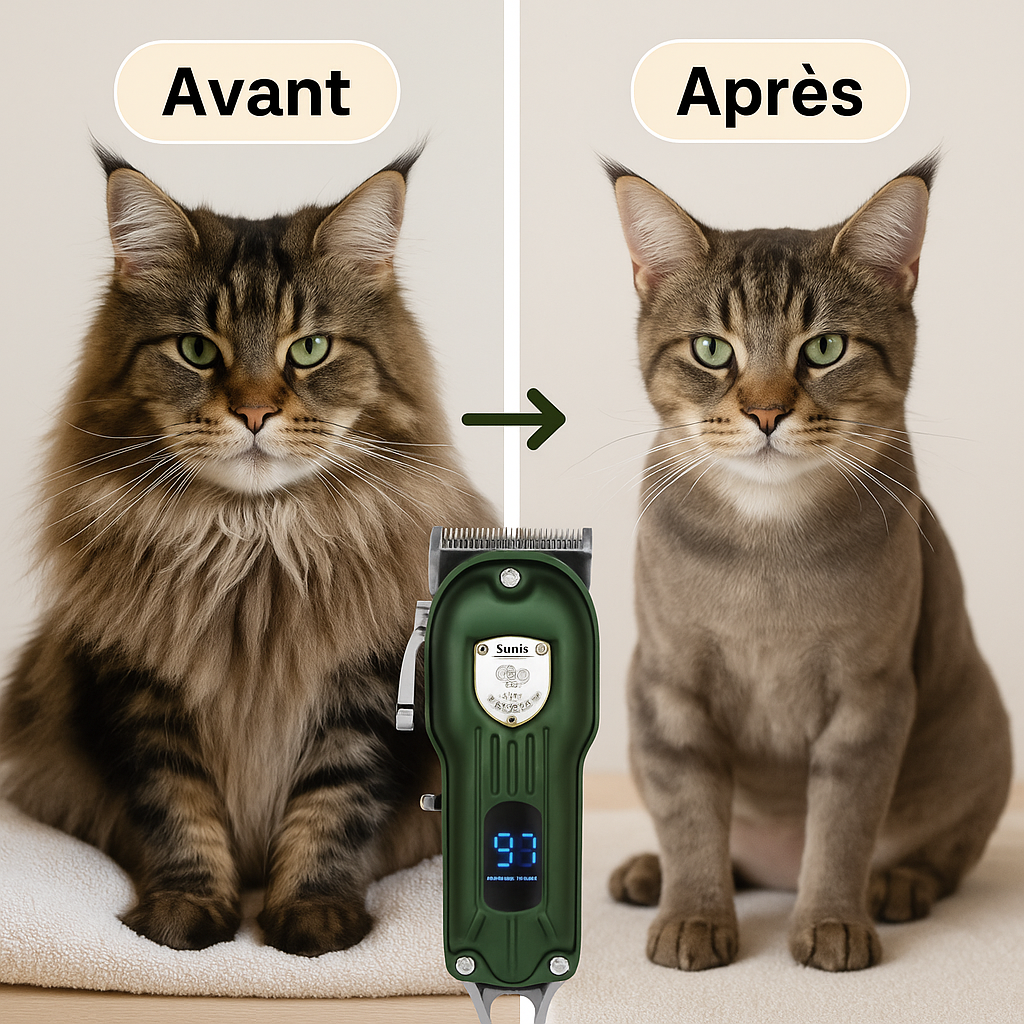 Tondeuse Professionnelle Chat Poil Long – Faible Bruit, Haute Performance